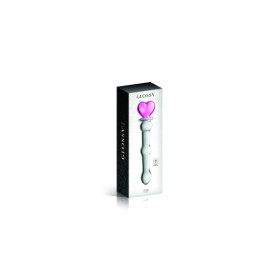Gode en verre bicolor avec boules et coeur  n°21 Glossy 